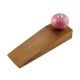 Pink Black Crackle Ceramic Wooden Door Stopper
